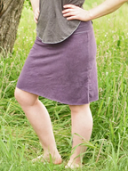 Fold-Over Waist Straight Raw Hem Knit Mini Skirt