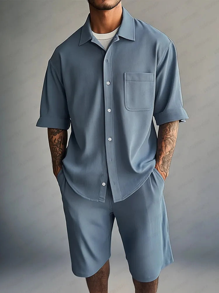 Essential Relaxed Fit Shirt Shorts Set