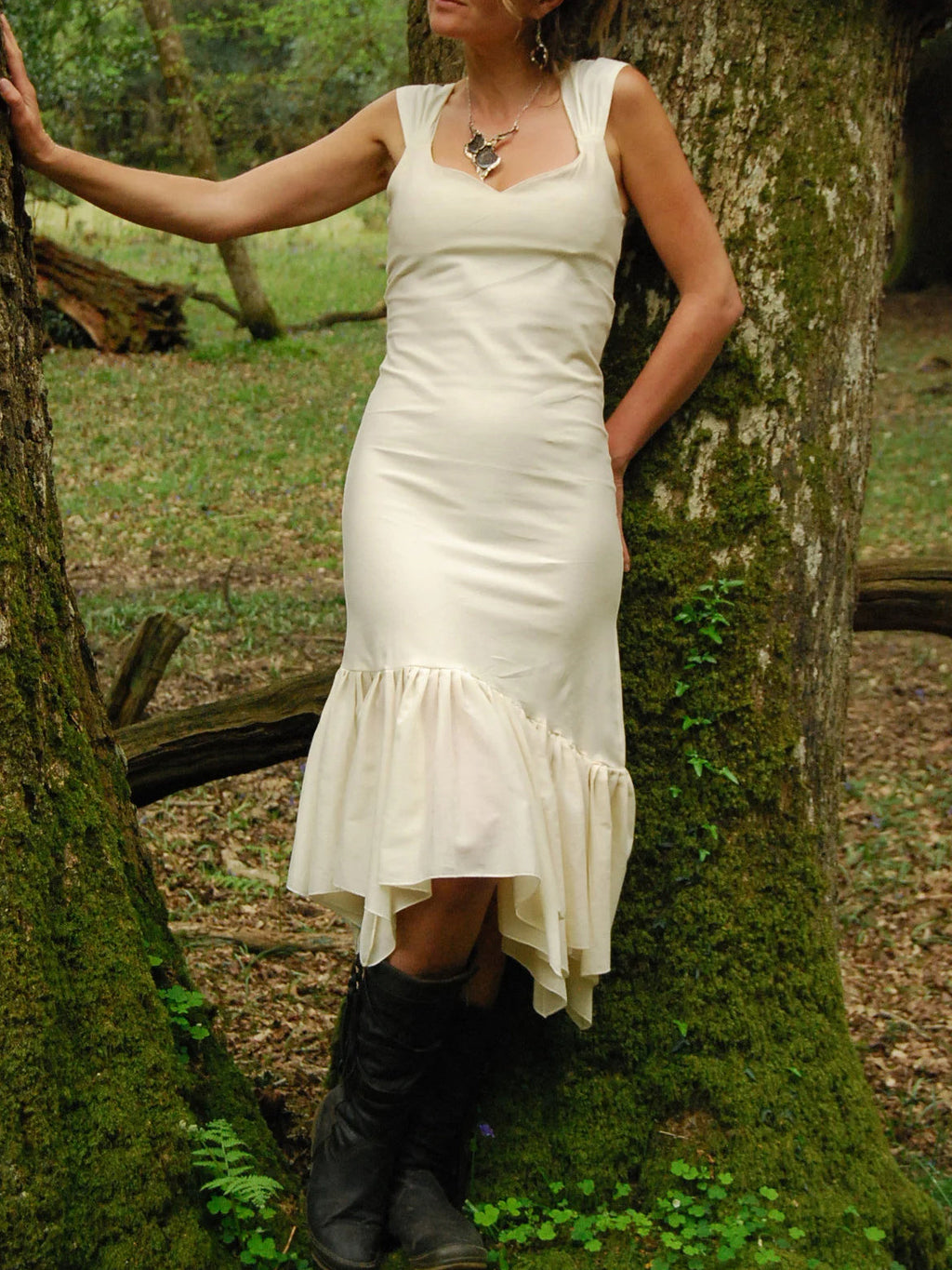Rustic Bohemian Wedding Dress - Off White Fairy Goddess Gown