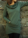 Nomad Dress - Hooded Cowl Dress with Pocket