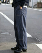 Vintage Indigo Stripes With Exposed Stitching Jeans