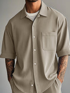 Essential Relaxed Fit Shirt Shorts Set