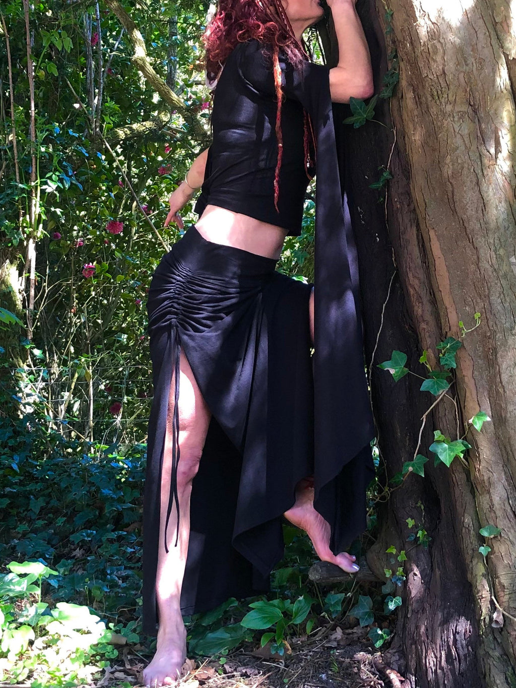 Black Wing Sleeve Top, Elven Fairy Burning Man Clothing