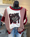 Game Day Elephant Sequin Striped T-Shirt