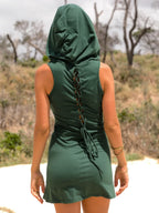 Hooded Dress, Hippie Dress, Festival Clothing, Elven Hoodie Dress