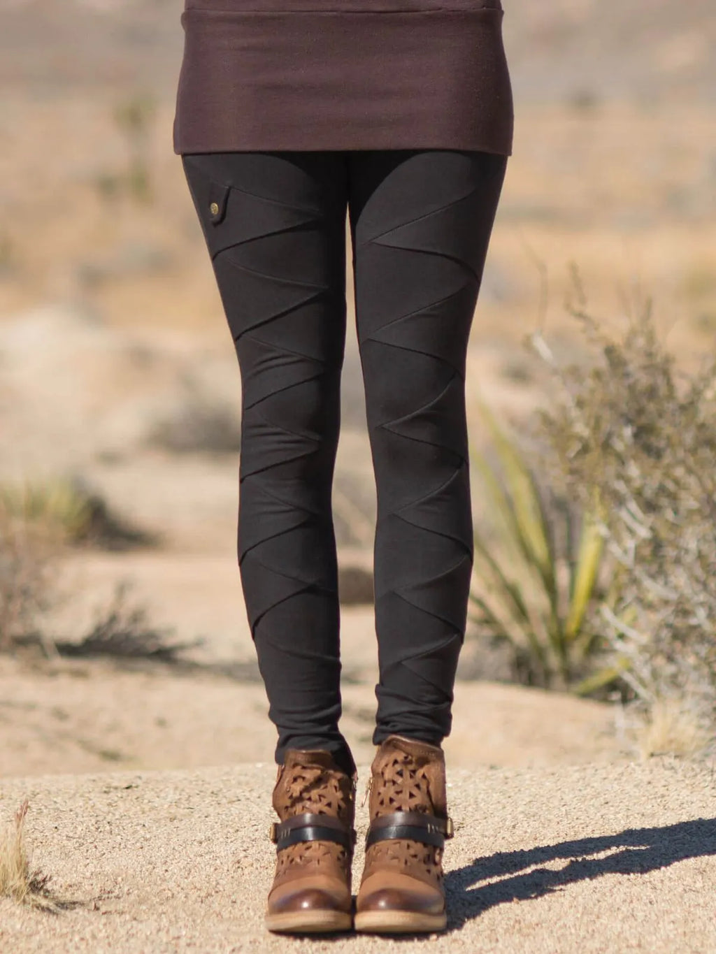 High-Waist Functional Slim-Fit Leggings with 3D Cross Patchwork