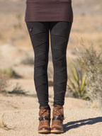 High-Waist Functional Slim-Fit Leggings with 3D Cross Patchwork