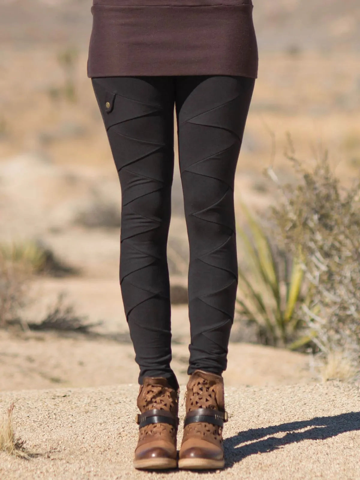 High-Waist Functional Slim-Fit Leggings with 3D Cross Patchwork