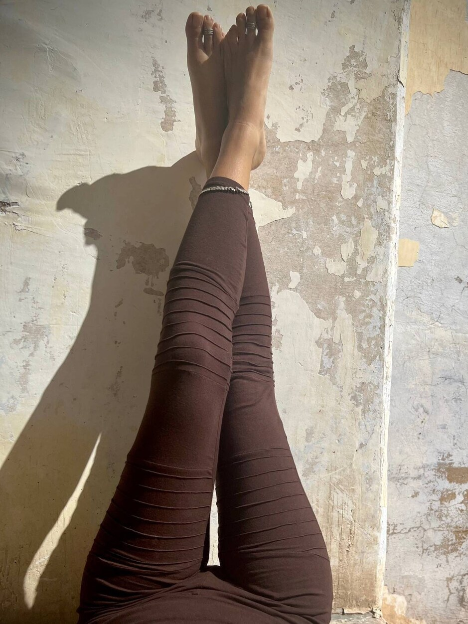 Brown leggings with seams, Ethnic leggings, Psytrance, Punk, Cyberpunk