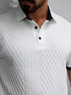 Contrast Trim Cool-Touch Cotton Knit Short Sleeve