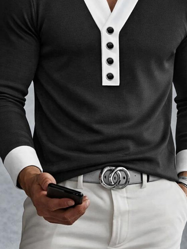 Casual Versatile Contrast Color Undershirt