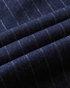 Vintage Deep©\Indigo Denim Stripe Tapered Trousers