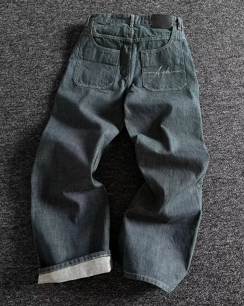 Vintage 13 Oz Raw Straight Leg Jeans