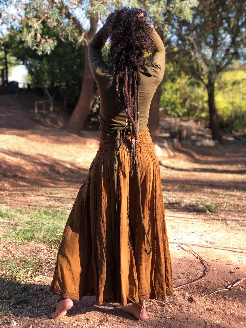Cotton Wide Leg Pants ¨C Smocked Waist Boho Palazzo Pants