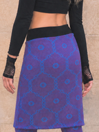 Festival Boho Overlay Skirt with Sacred Geometry allover Pattern Printed