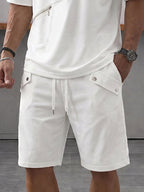 Athleisure Zipper Accent T-Shirt Shorts Set