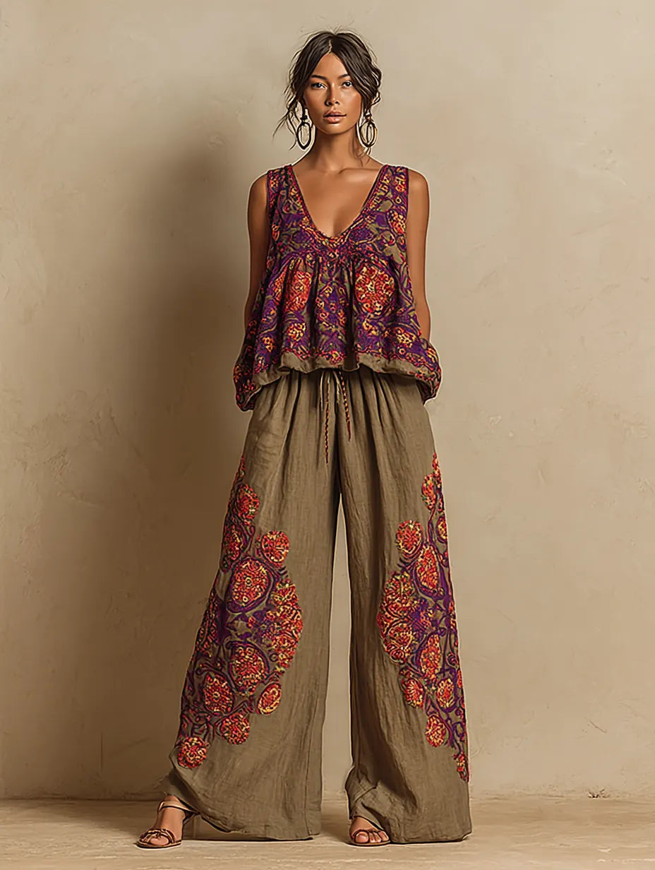 Women's Casual Elegant Linen Casual Set