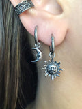 Creative Sun and Moon Pendant Earrings