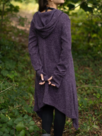Elf Asymmetric Fairy Hooded Jacket Cardigan Purple