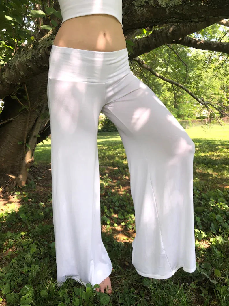 Wide Leg Flare Pants, Elastic Waistband, Stretch Soft Modal, Dancepants, Loungewear