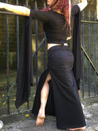 Black Wing Sleeve Top, Elven Fairy Burning Man Clothing