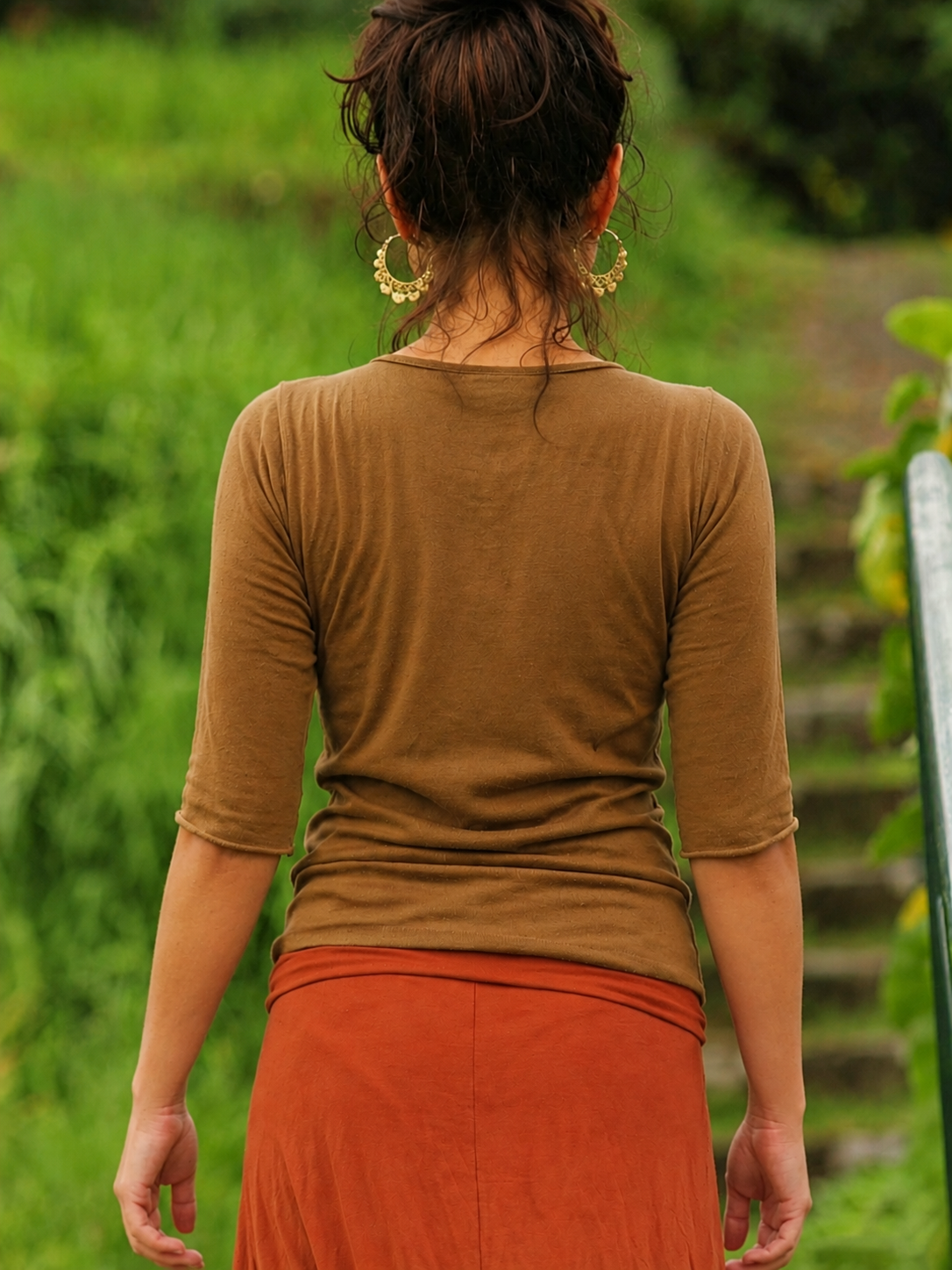 Cowl Neck Three-Quarter Sleeve Top