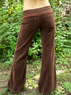 Vintage Drawstring Waist Micro-Flare Casual Pants