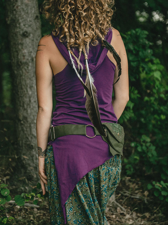 Pixie Fairy Hooded Top Elven Sleeveless Stretchable Hoodie Top