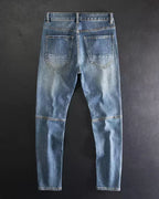Vintage Panel Seam Biker Slim Tapered Zip©\Cuff Denim Pants