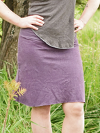 Fold-Over Waist Straight Raw Hem Knit Mini Skirt