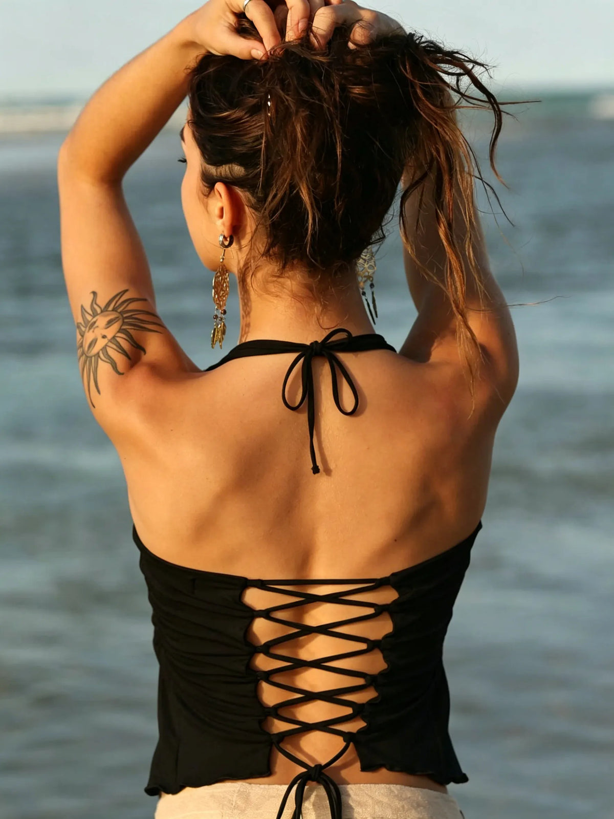 Festival Yoga Halter Top, Tribal Burning Man Style, Pixie Fairy Boho Elven Clothing