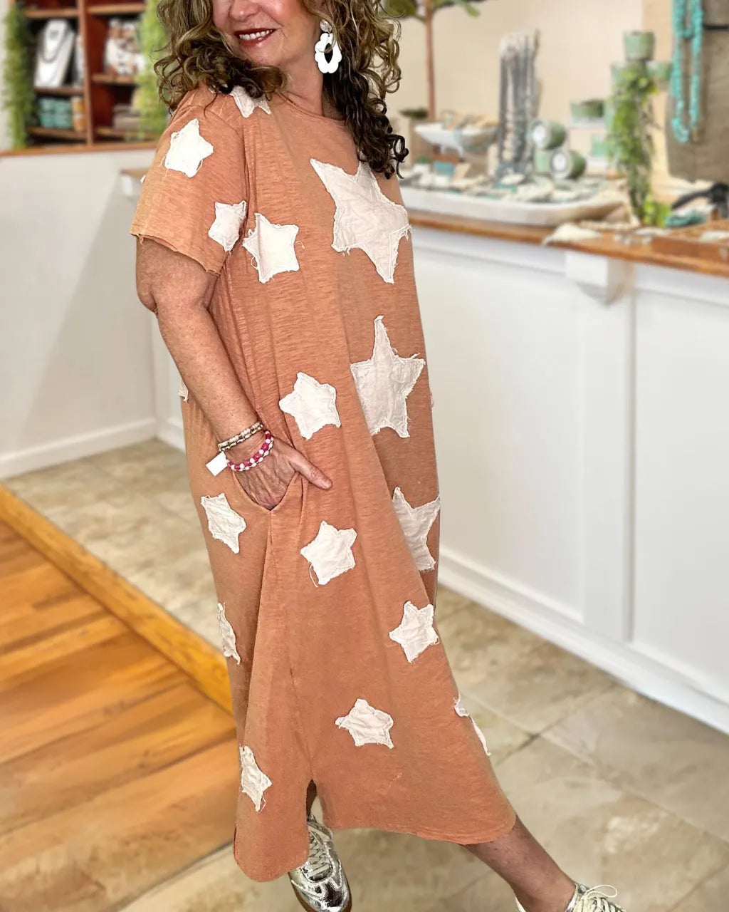 Star Patch Washed Maxi Dress