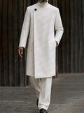 Minimalist Mandarin Collar Long Coat Pants Set