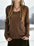 Vintage V-Neck Long Sleeve Top