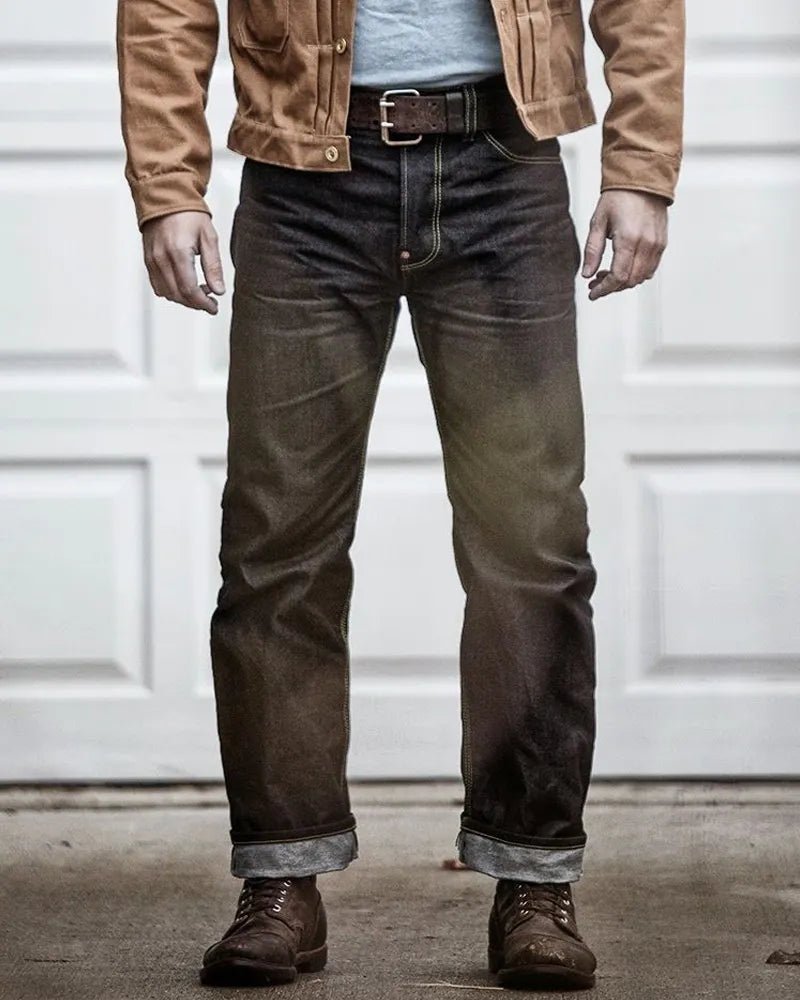 Vintage Black Denim Straight©\Leg Jeans