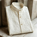 Vintage Leaves Embroidery Art Comfy Linen Shirt