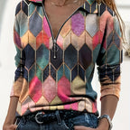Women's Business Casual Zipper Tops, Elegant & Stylish Tops For Office & Work, Women's Clothing