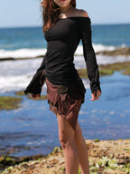 Boho Top with Long Flared Sleeves
