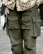 Vintage Multi©\Flap©\Pocket Balloon©\Leg Military©\Inspired Cargo Trousers