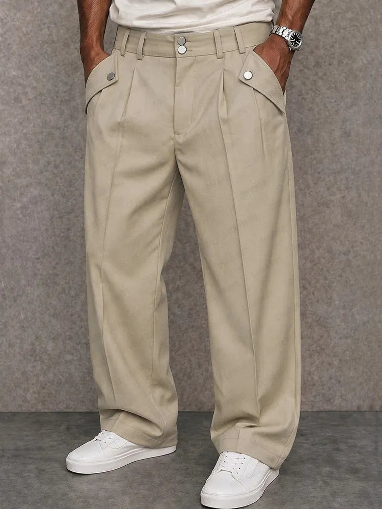 Modern Essential Button Accent Pants