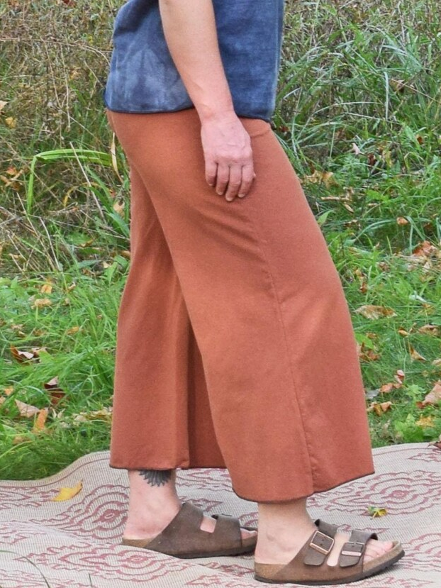 Vintage High-Waist Cropped Wide Leg Pants