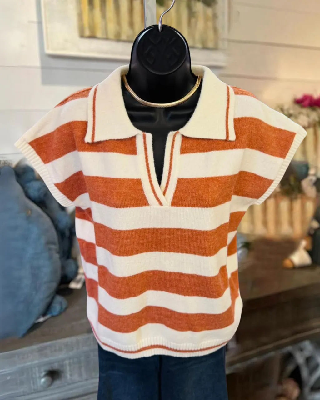 Collared Stripe Everyday Top