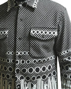 Vintage Black Mixed Geometric Graphic Print Long Sleeve shirt