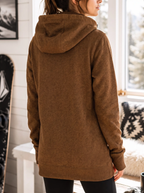 Cowl Neck Hooded Long Sleeve Sweatshirt
