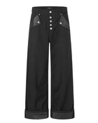 Vintage Army Green High©\Rise Wide©\Leg  Field Trousers