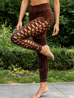 Yoga Braided leggings Hand Dyed Dutch Chocolate