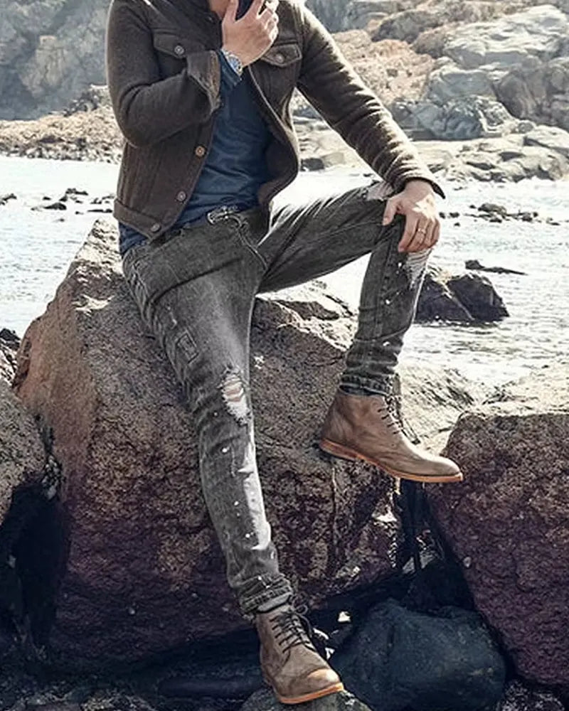Vintage Black Ripped Jeans