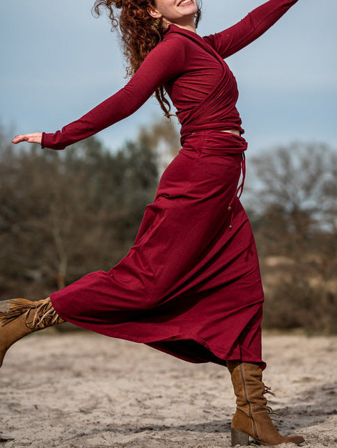 Luna Skirt Maroon Red
