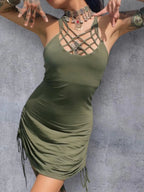 Open Back Lace-Up Summer Dress