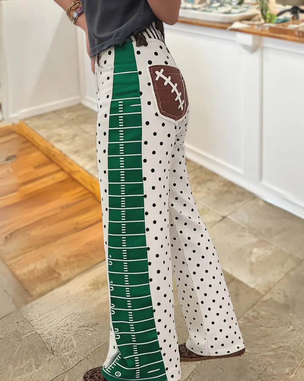 Football Yard-line Stripes Polka Dots Pants